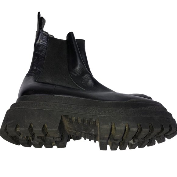 ZARA MEGA LUG SOLE pradda-look black combat boots 39 9 - Picture 3 of 8